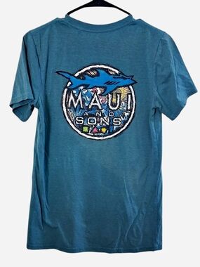 Maui and Sons Teal Back Graphic Short Sleeve Tee